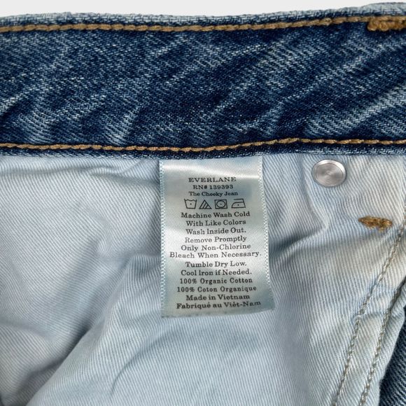 EVERLANE The Cheeky Jean Crop Distressed Blue Jeans Women's Size 26 - Picture 12 of 12